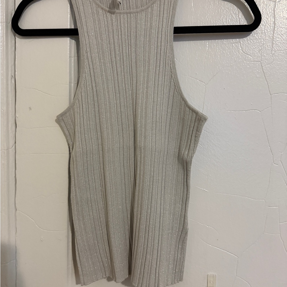 Madewell Black Ribbed Cut Out Tank Top